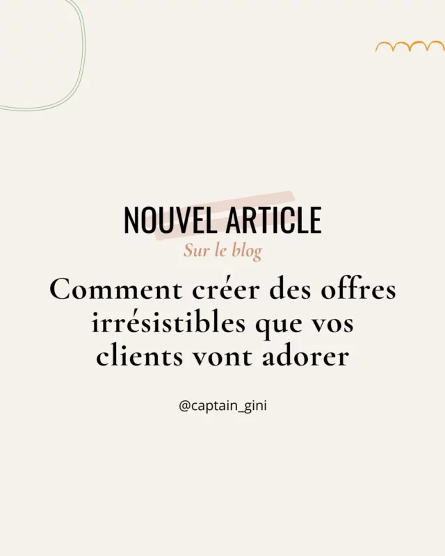 ✨ Envie de créer des offres irrésistibles pour vos clients ? ✨

Vous vous demandez comment attirer l'attention de votre audience et leur offrir exactement ce qu'ils recherchent ? 🎯

Dans mon dernier article, je vous livre les étapes clés pour construire des offres qui captivent et qui génèrent de l'engouement ! 🔥

✔️ Comprendre ce que vos clients veulent VRAIMENT
✔️ Construire une promesse claire et impactante
✔️ Créer de la valeur avec des bonus qui changent la donne
✔️ Jouer avec l’urgence et la rareté pour booster vos ventes

C'est le moment de passer à l’action et transformer vos offres ! 🚀

👉 Lisez l'article complet en cliquant sur le lien dans ma bio ! 🔗

#entrepreneuriat #femmeentrepreneure #businessfemme #offreirresistible #marketingdigital #marketingstratégique #stratégiedentreprise #businesscoach #entrepreneuses #réussitefeminine #créationoffre #stratégiebusiness #coachingfemmes #entreprendreautrement #developpementpersonnel