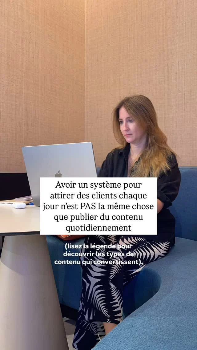 COMMENT obtenir + de clients grâce à ton contenu 👇

Être « consistant » NE signifie PAS que tu obtiendras des clients réguliers 👏

Une de mes clientes a 6 000 abonnés mais elle n’obtenait pas de clients réguliers.

Maintenant, elle réalise des mois à plus de 5k et elle n’a pas augmenté la fréquence de ses publications.

Au lieu de cela, elle a MODIFIÉ sa stratégie de contenu.

Tu as besoin d’une stratégie de contenu différente selon que tu veux faire croître tes followers ou augmenter tes VENTES.

Oui… ta stratégie de contenu peut faire les 2.

MAIS – si tu veux augmenter tes ventes et atteindre des mois constants…

La différence entre où tu en es maintenant et où tu veux être ne réside peut-être pas dans le fait de publier + de contenu 👀

Mais cela pourrait être le type de contenu que tu publies.

Voici 3 types de contenu de conversion pour augmenter tes ventes :

✅ Contenu niché et sauvegardable

Oui, créé du « contenu précieux » ou « éducatif ». Simplement éduquer ne va pas augmenter tes VENTES. Le contenu niché consiste à être terriblement spécifique. Au point où la personne se demande si tu l’espionnes 🤪 

✅ Contenu “Comment Acheter”

Comment peux-tu utiliser ton histoire ou celle d’un client pour modéliser le type de comportement que tu veux que tes clients adoptent lorsqu’ils investissent dans tes offres ou agissent une fois qu’ils sont dans tes offres. Cela parle au cœur de ton client idéal et l’incite à passer à l’action.

✅ Contenu qui modifie les croyances ou explique pourquoi

Ce type de contenu montre ta prise de conscience des problèmes et te positionne comme L’AUTORITÉ. Les gens sont toujours + intéressés par le « pourquoi » de leurs problèmes.

Je conseille à mes clients différentes stratégies de contenu en fonction de leurs objectifs.

Si tu cherches à augmenter tes ventes et obtenir + de clients… Commente “CLIENTS” pour obtenir une vraie stratégie👇

#developpersonbusiness #idéedepost #chefdentreprise #coachintuitive #autoentrepreneuse #businesswoman #entrepreneurescreatives #petitbusiness #cheffedentreprise #conseilsinstagram #maviedentrepreneur